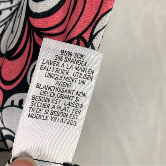 guess jeans xs pink and white silk floral abstract blouse - Picture 15 of 16